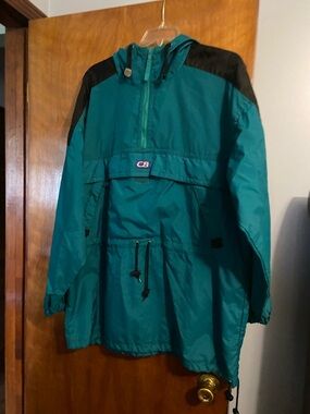 House of CB Teal and Black Windbreaker Pullover